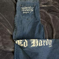 ed hardy straight leg jeans (size 34)