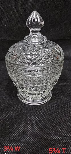Glass Covered Sugar Bowl 