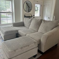 84x64 Sectional Sofa With Ottoman (Ashley Furniture)