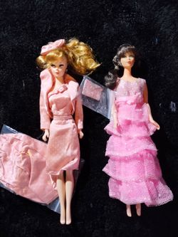 Vintage talking mute Barbie and reproduction ponytail both vintage outfits Each One Is Sold Separately