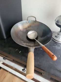 Corbon steel Wok with spoon