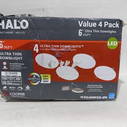 New Halo Direct Mount HLB Selectable Value 4-Pack 6” Ultra Thin LED Downlights