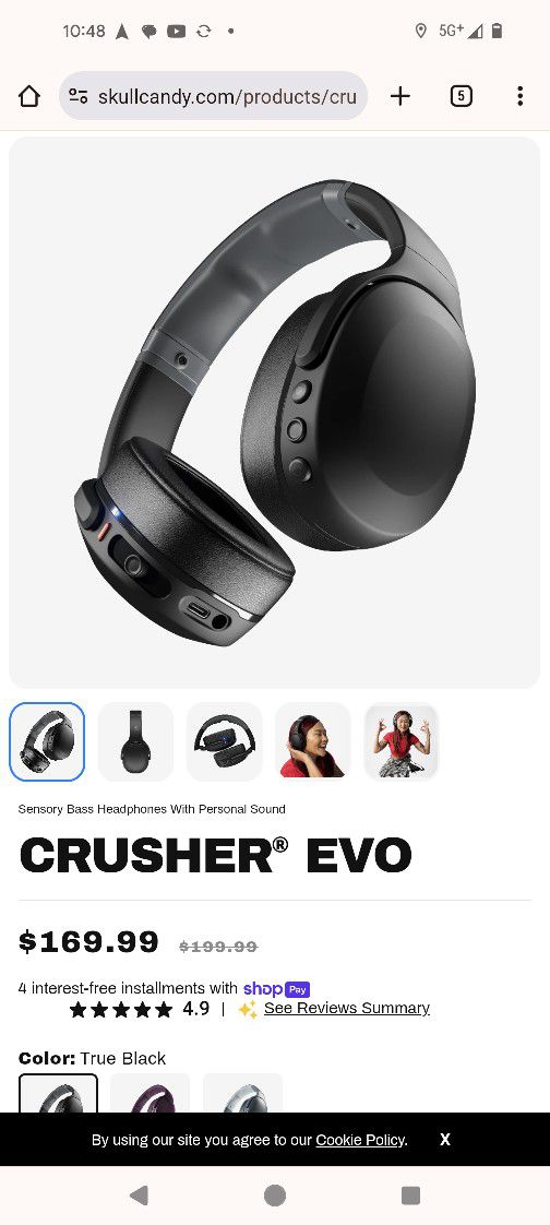Skull Candy Crusher Evo XT Bluetooth Wireless Headphones (Brand New)