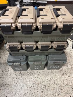 Lot of Plastic Ammo Storage Boxes