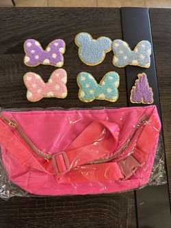 New Hot Pink Fanny Pack With Disney Patches