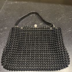 Vintage Black Beaded Purse