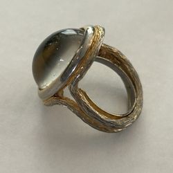 Vintage Moonstone/charcoal Stone Ring 