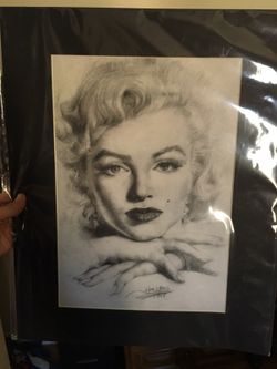 Marilyn Monroe pencil sketch poster