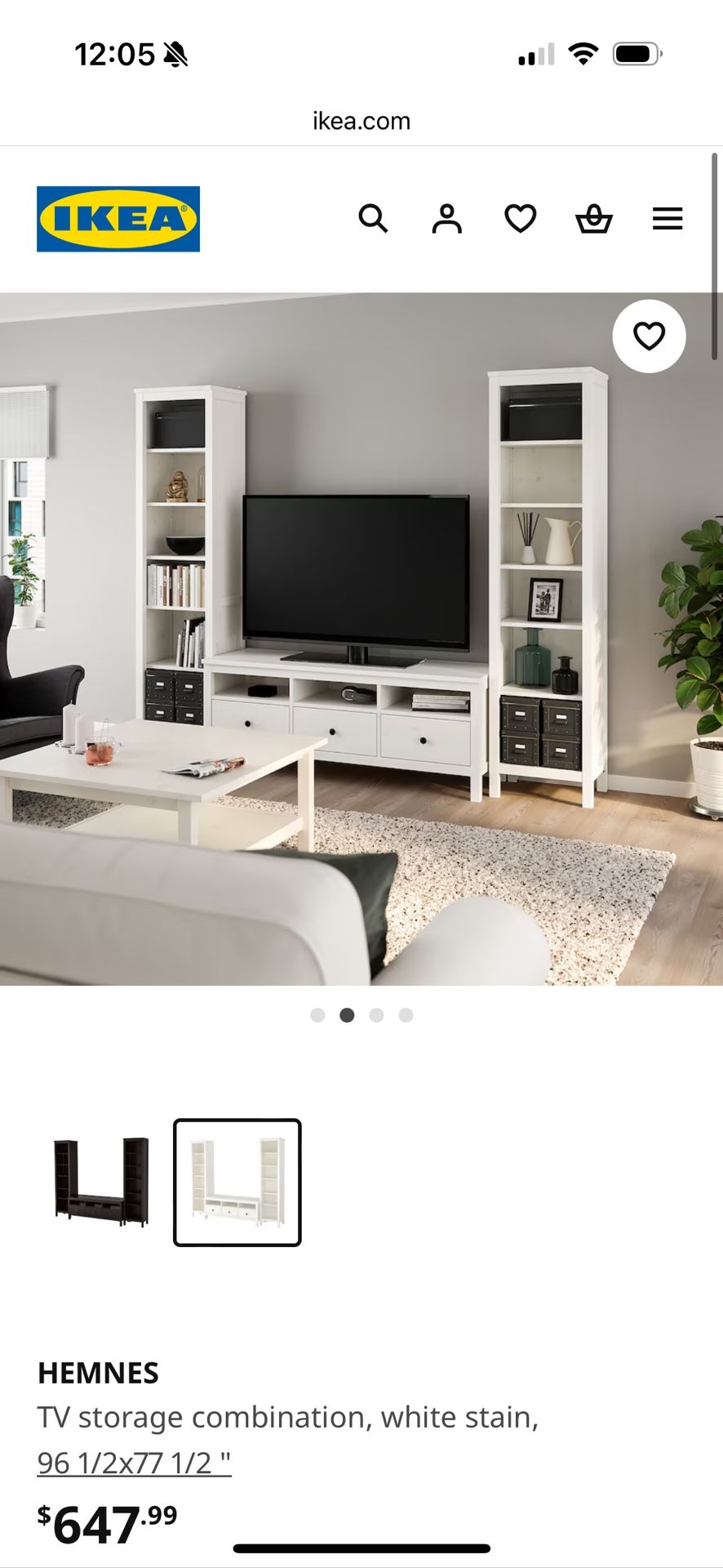 IKEA Hemnes Tv Unit- White