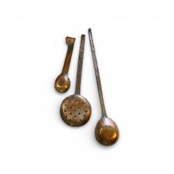 Antique Hammered Copper Kitchen Utensil Set