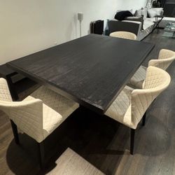 Dining table set with bench