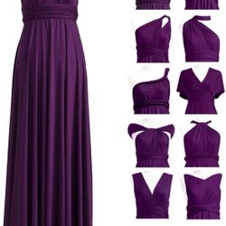 Convertible Purple Dress 2xl all one size