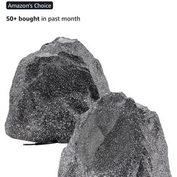 Theater Solutions 2R8G Outdoor Granite 8" Rock FOUR Speaker Set for Deck Pool Spa Yard Garden