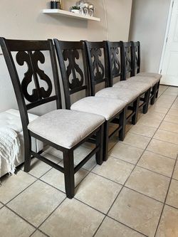 Set of 6 Wooden dining chairs, sturdy/strong