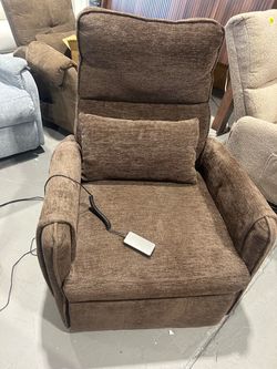 New Electric Brown Fabric Power Recliner Chair