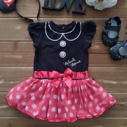 18MOS MINNIE MOUSE LAYERED TULLE DRESS W/A BUILT-IN BODYSUIT 