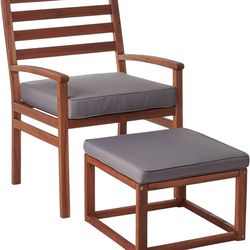 Patio Chair and Ottoman Set