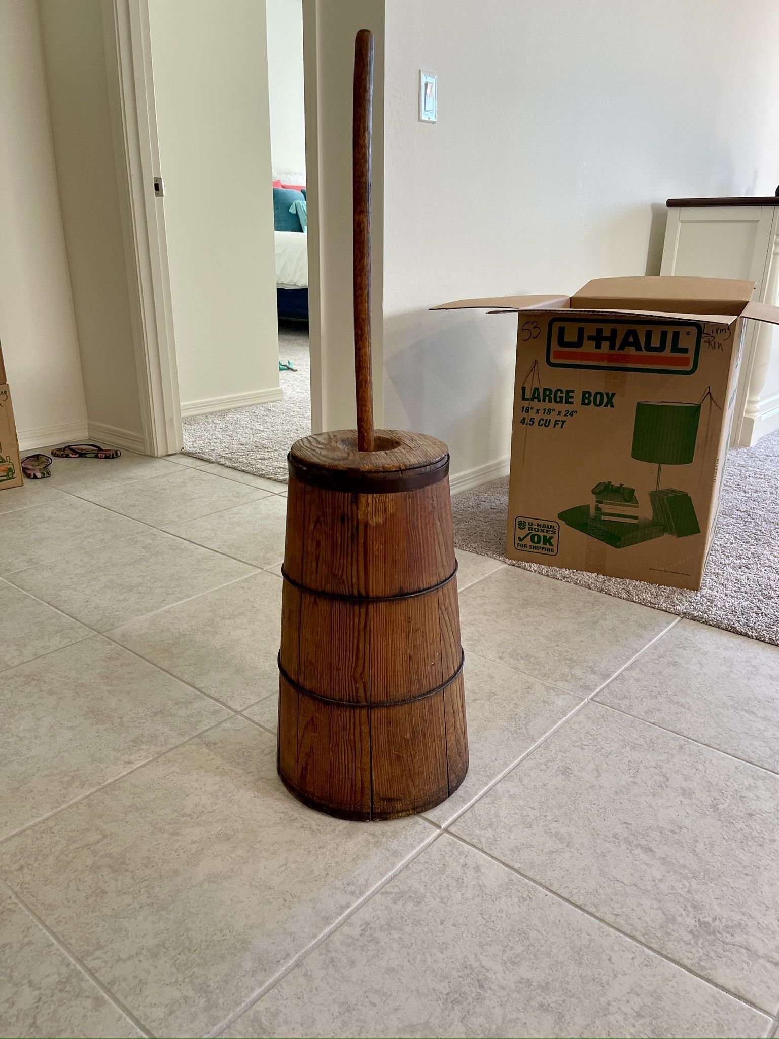 Antique Oak Butter Churn