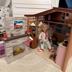 Our Generation/American Girl Doll Cozy Cabin With Doll