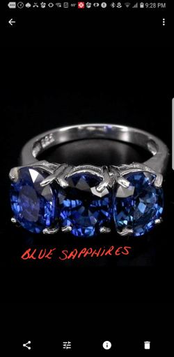 V Day Sale! Blue Sapphires In 925 Silver