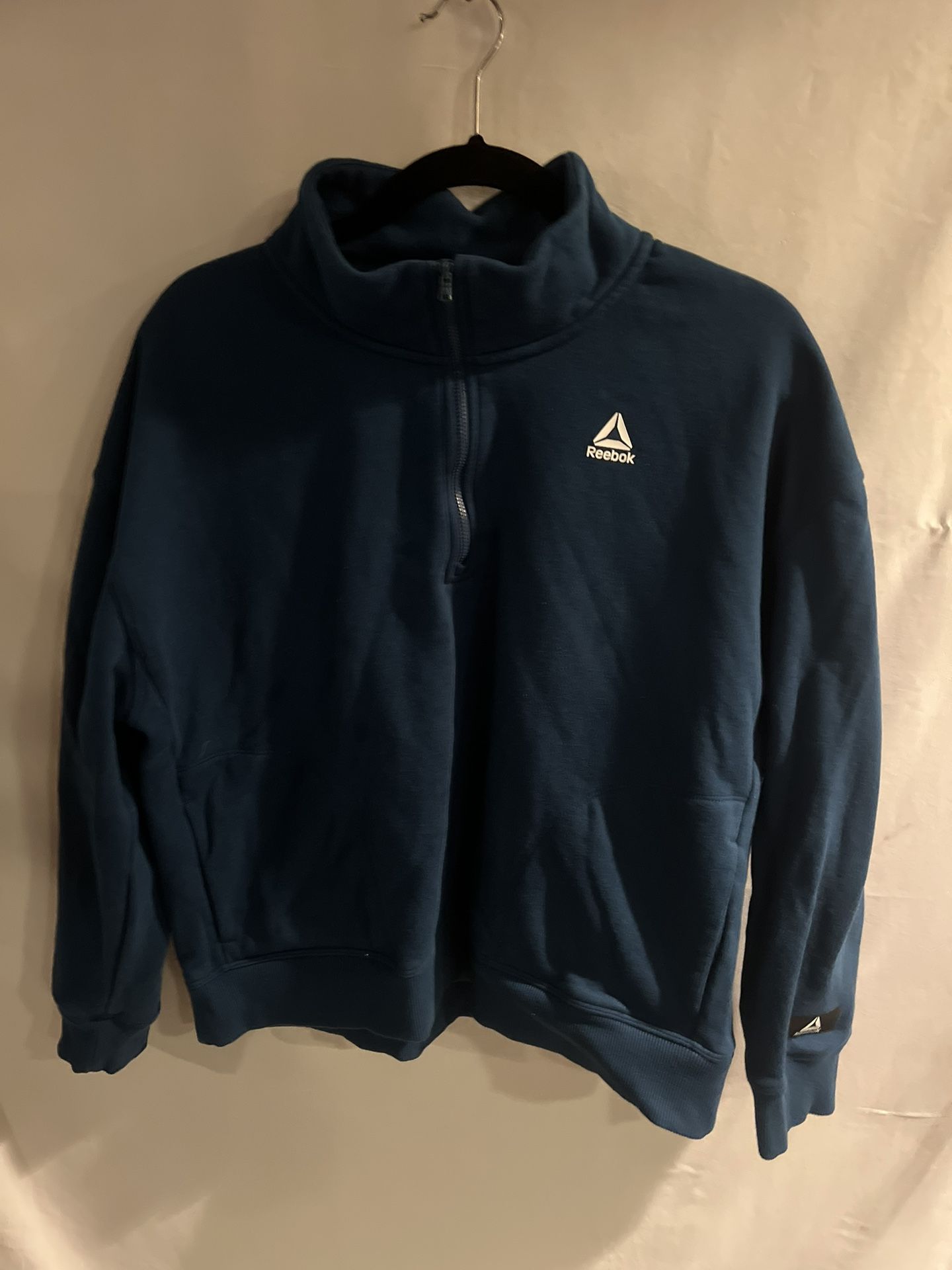 Ladies Large Reebok blue quarter zip sweatshirt