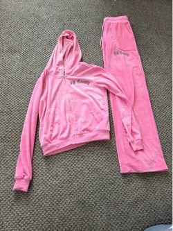 FB County Rhinestone Pink Velour Zip Hoodie and Pants