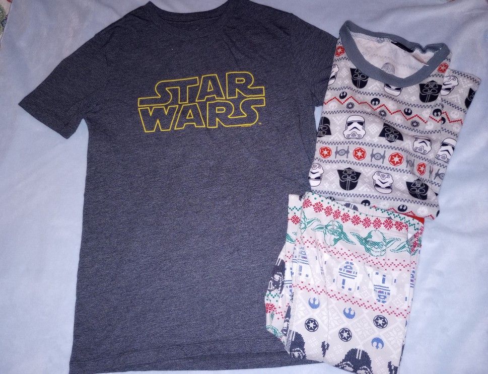 Star Wars Kids 2 Shirts XL & Pajama Pants Lg