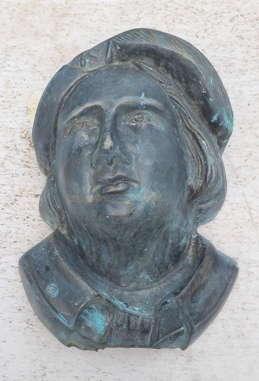 Vintage Large Bronze Bust Wall Mount 