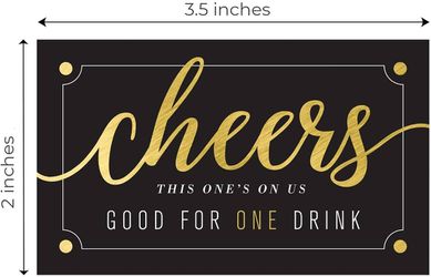 Back and Faux Gold Drink Tickets/Wedding Drink Tickets/Corporate Event Drink Tickets / 50 Count