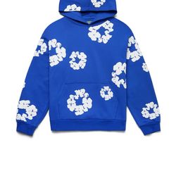 Denim Tears Hoodie Royal Blue Size Large