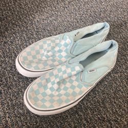 Light Blue Checkered Vans 