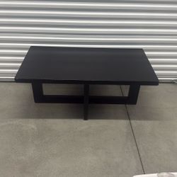 Coffee Table Black Solid Wood