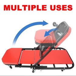 40" Foldable Z Creeper Seat Rolling Chair - 2-in-1 Work Bench -Z Creeper for Mechanics Garage