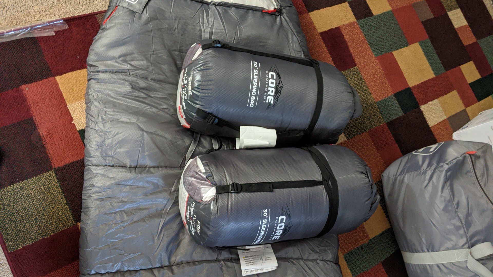 Core equipment sleeping bags
