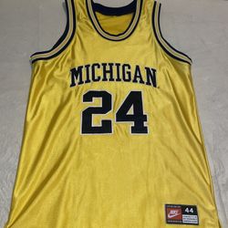 Authentic Nike Jimmy King Michigan Wolverines Yellow Jersey Mens 44 Clean Sewn
