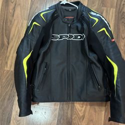 Spidi Leather Motorcycle Jacket Euro Size 52