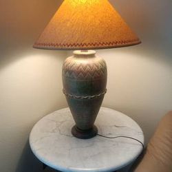Casual Lamps Pottery Table Lamp 32" tall 19" diameter w shade