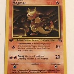 1999 1st EDITION POKEMON MAGMAR # 39/62