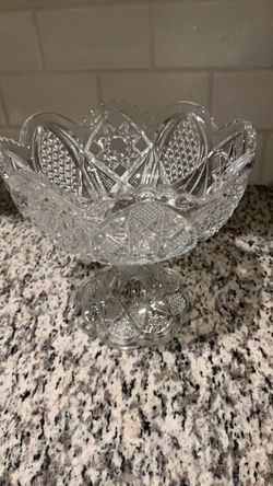 Cut crystal footed fruit bowl