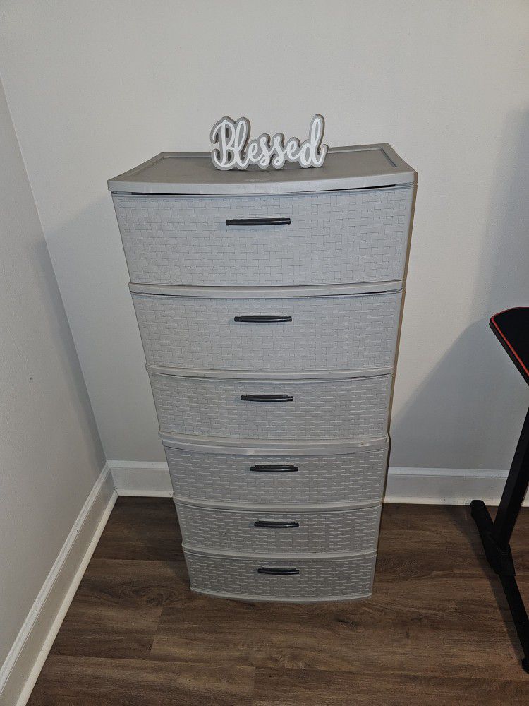 2  Sterilite 3 Drawer Wide Weave Tower Cement

