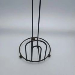 Vintage Metal Paper Towel Holder Stand BlackBronze