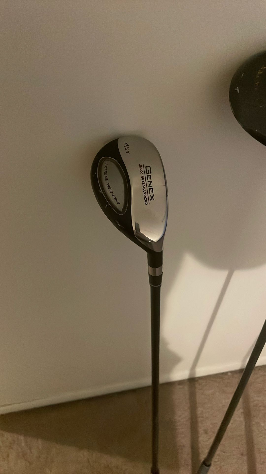 3 Golf Clubs. Three wood, five wood and hybrid.