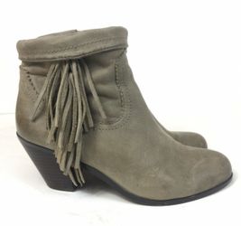 Sam Edelman Leather fringe booties size 9