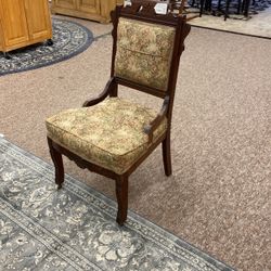 As Is Eastlake Floral Chair 