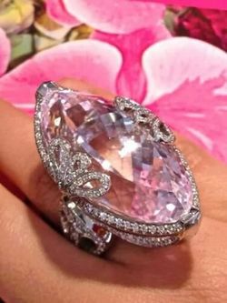 *New Arrival* Beautiful Created Pink Sapphire Cocktail Ring Jewelry Size Size 6 / 7 / 8 / 9 *See My Other 600 Items*