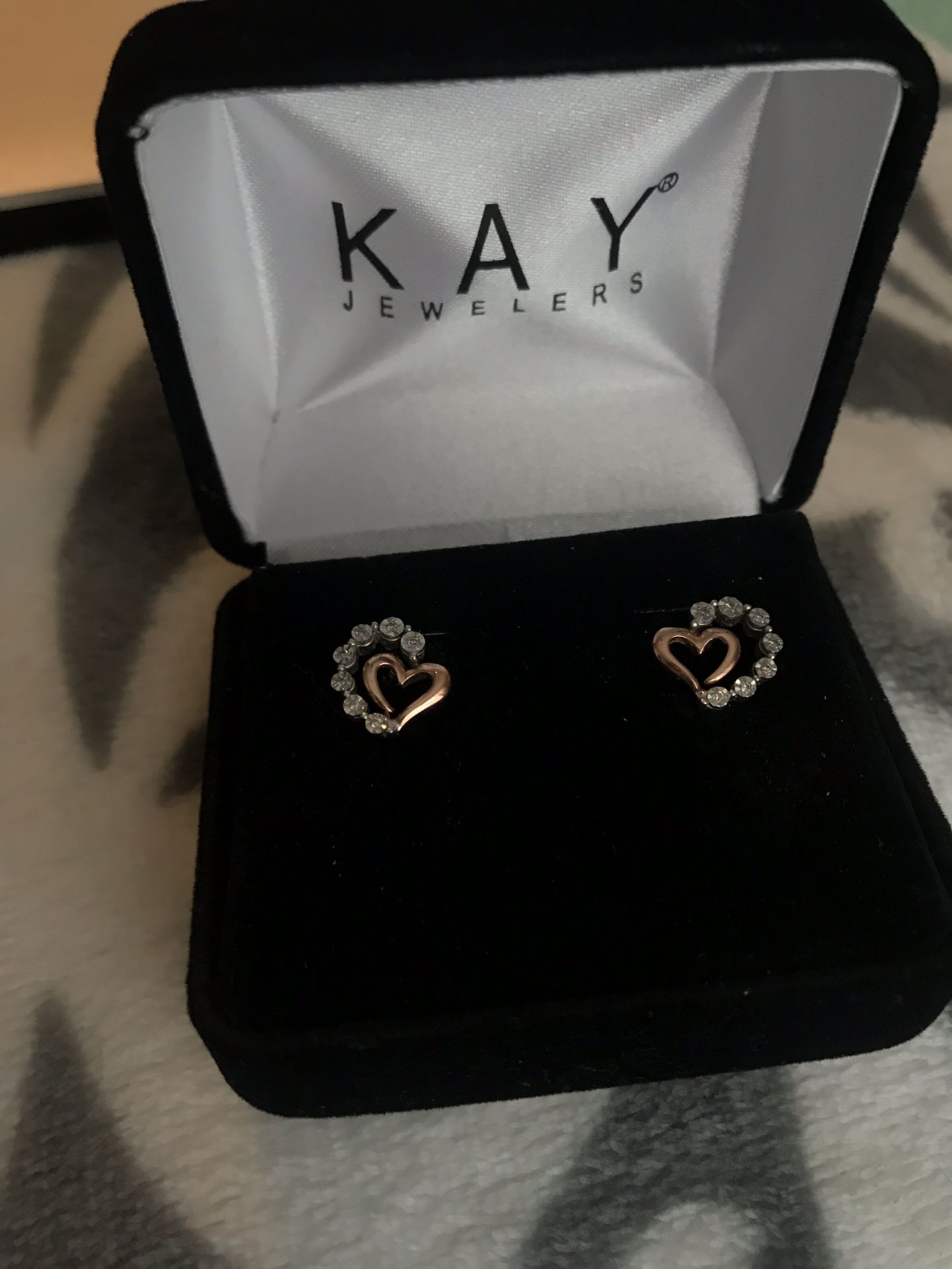 Kay - Diamond Earrings 1/20 ct tw Round-Cut Sterling Silver/10K Gold