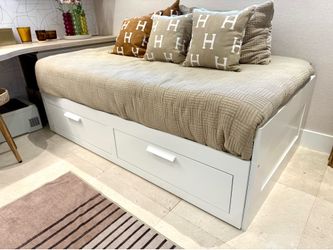 BRIMNES Daybed frame with 2 drawers, white, Twin