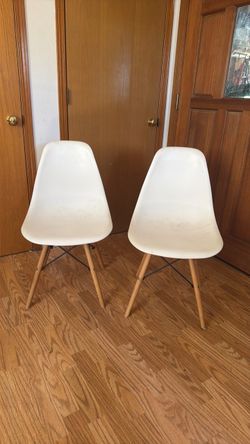 Two white chairs
