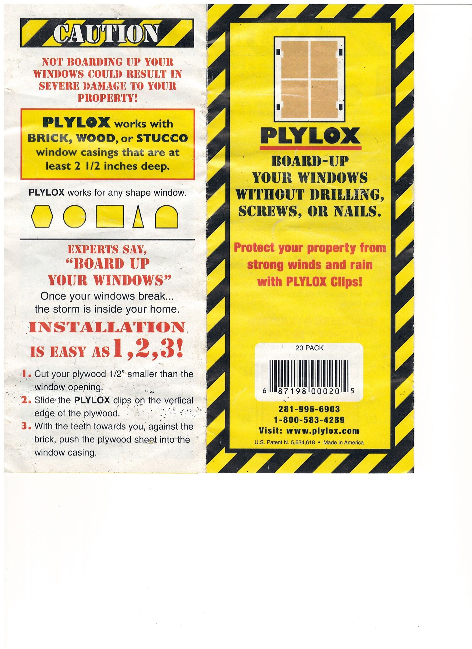 58 PLYLOK Hurricane window clips used for quickly boarding up your windows before a storm