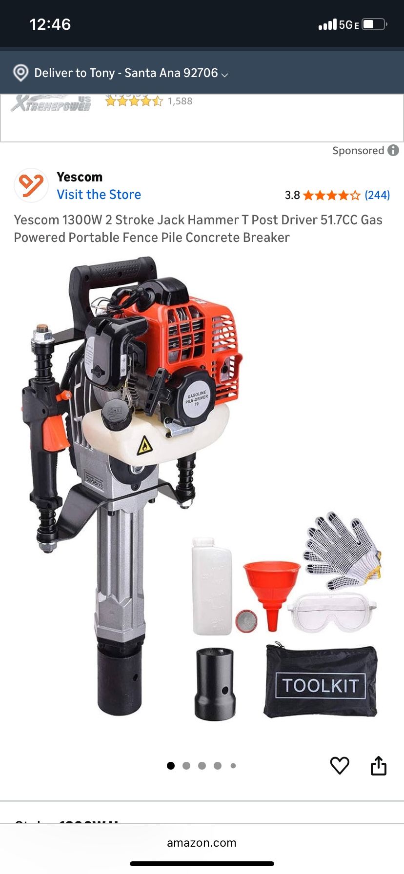 Brand New Gas Piling Driver Worth 420